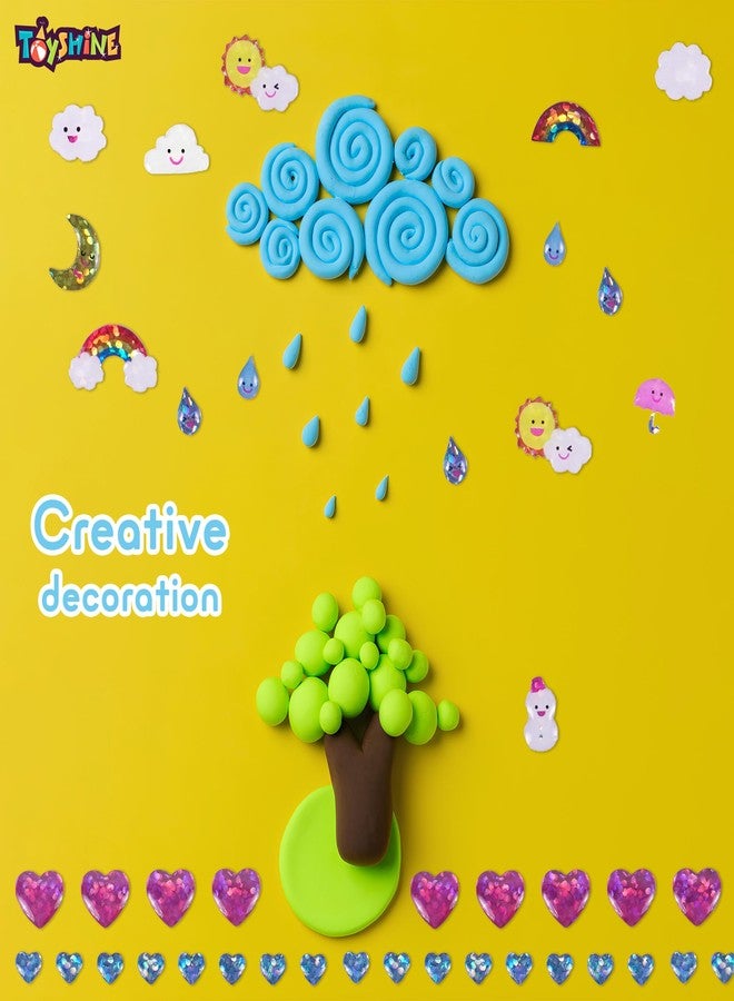 Toyshine 8 Sheets Self-Adhesive Craft Jewels and Gems Rhinestones Sticker for Kids Room Scrapbooking Notebook Project Practicles Decoration and Fun Birthday Gift Party Supplies Reward -Multi - Image 5
